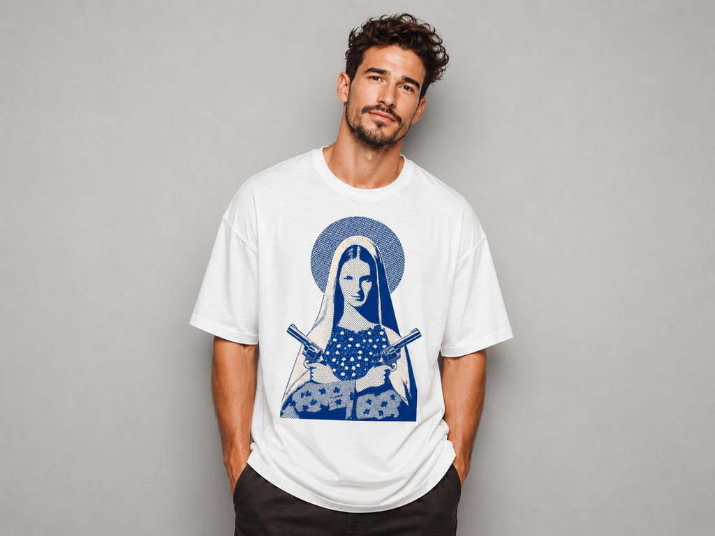 Vintage-inspired graphic t-shirt featuring western artwork blending outlaw spirit with timeless Americana style.