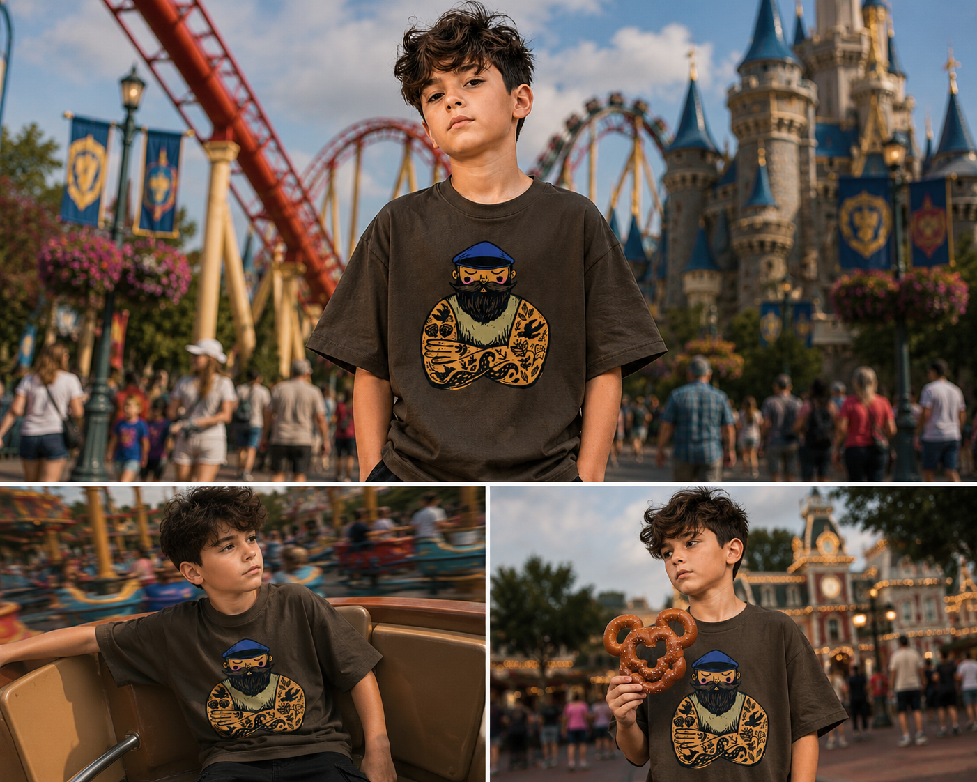 Child wearing Sailor Graphic Kids Tee featuring nautical sailor illustration