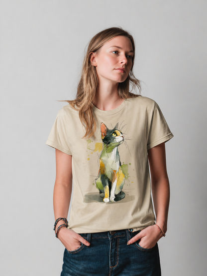 Watercolor Cat Graphic Tee