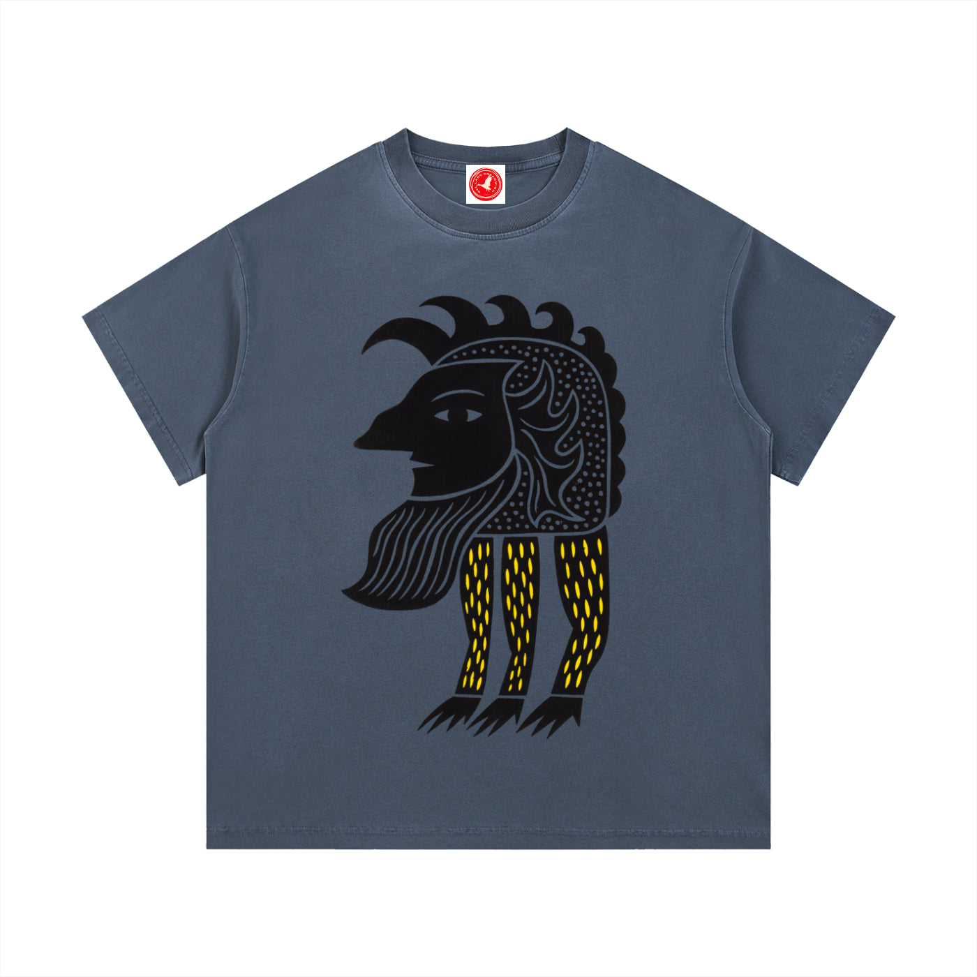 Gray Abstract Folk Creature graphic t-shirt featuring artistic folk-inspired creature artwork and imaginative storytelling design.