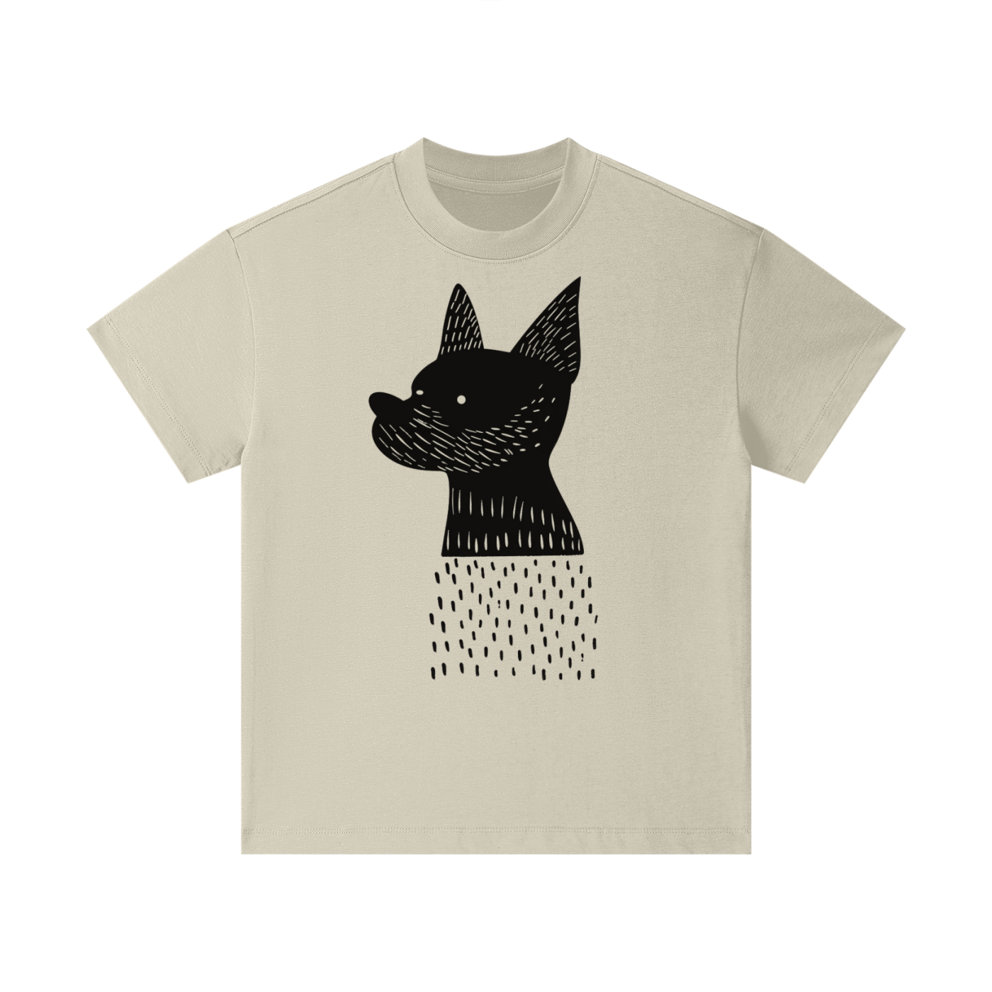 Abstract dog illustration printed on cotton kids t-shirt