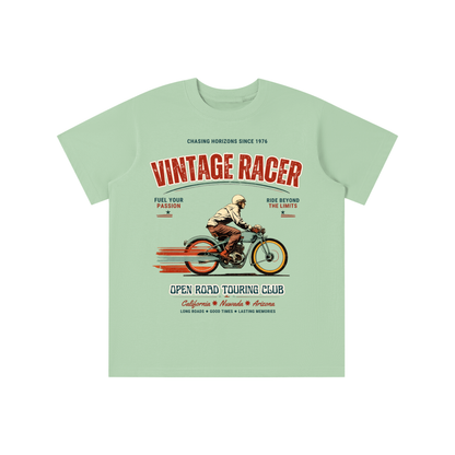 Vintage Street Racer kids graphic t-shirt with retro motorcycle illustration 