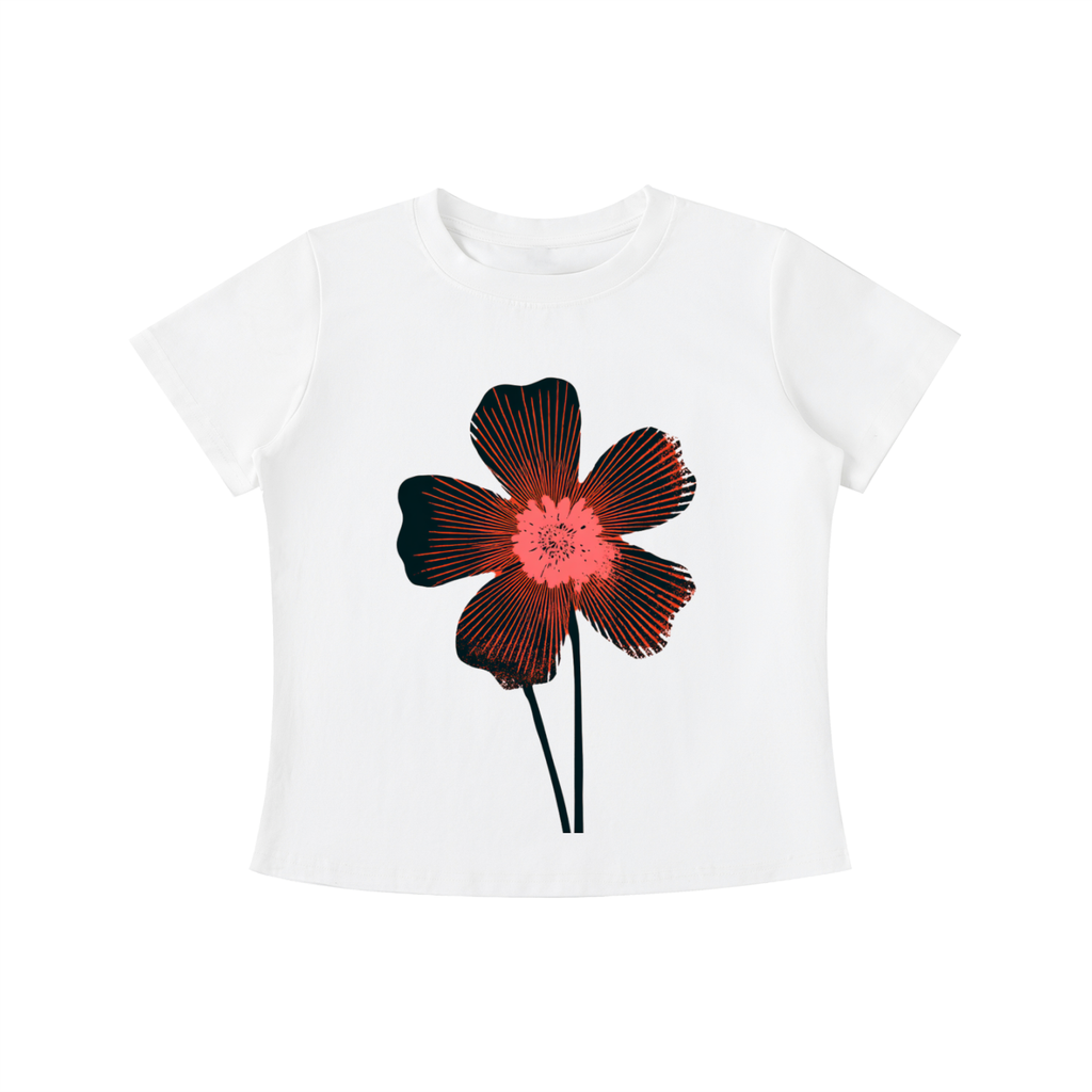 White Midnight Bloom graphic t-shirt featuring floral artwork inspired by wildflowers, moonlit gardens, and natural beauty.
