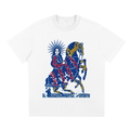 Celestial Rider graphic t-shirt featuring artistic rider artwork inspired by adventure, freedom, and open horizons.