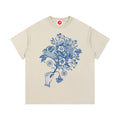 White Botanical Hand Illustration graphic t-shirt featuring floral hand artwork inspired by botanical illustration and creative design