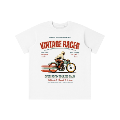 Vintage Street Racer kids graphic t-shirt with retro motorcycle illustration 