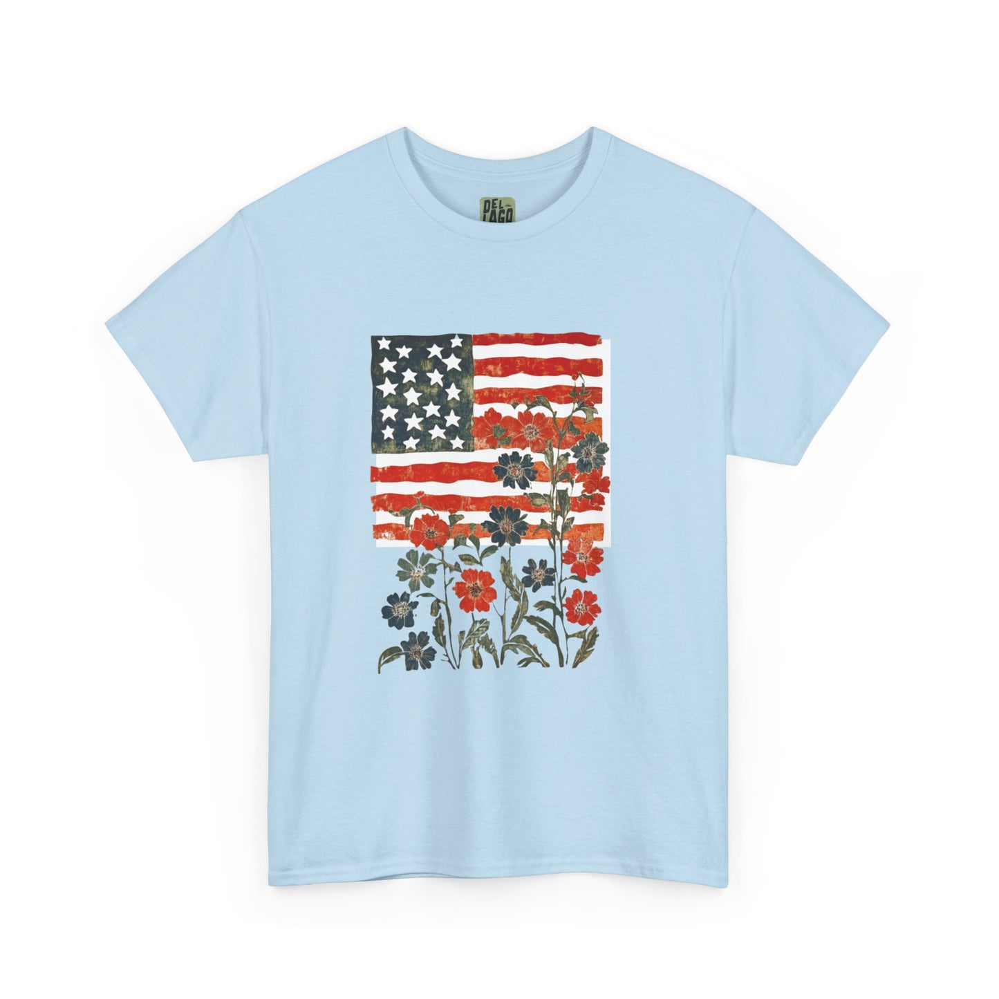Vintage Floral American Flag Tee image 6
