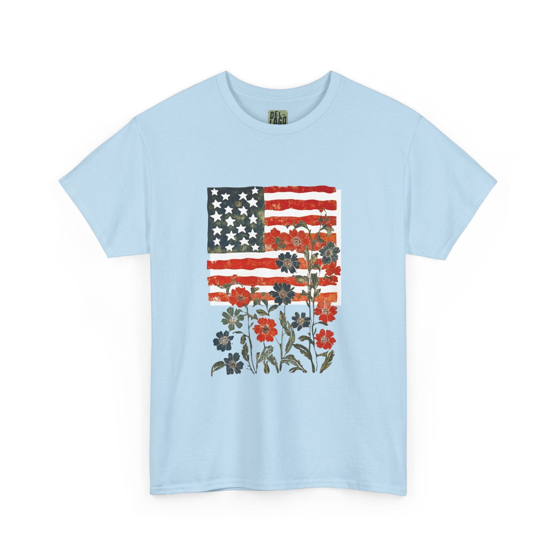 Vintage Floral American Flag Tee image 6