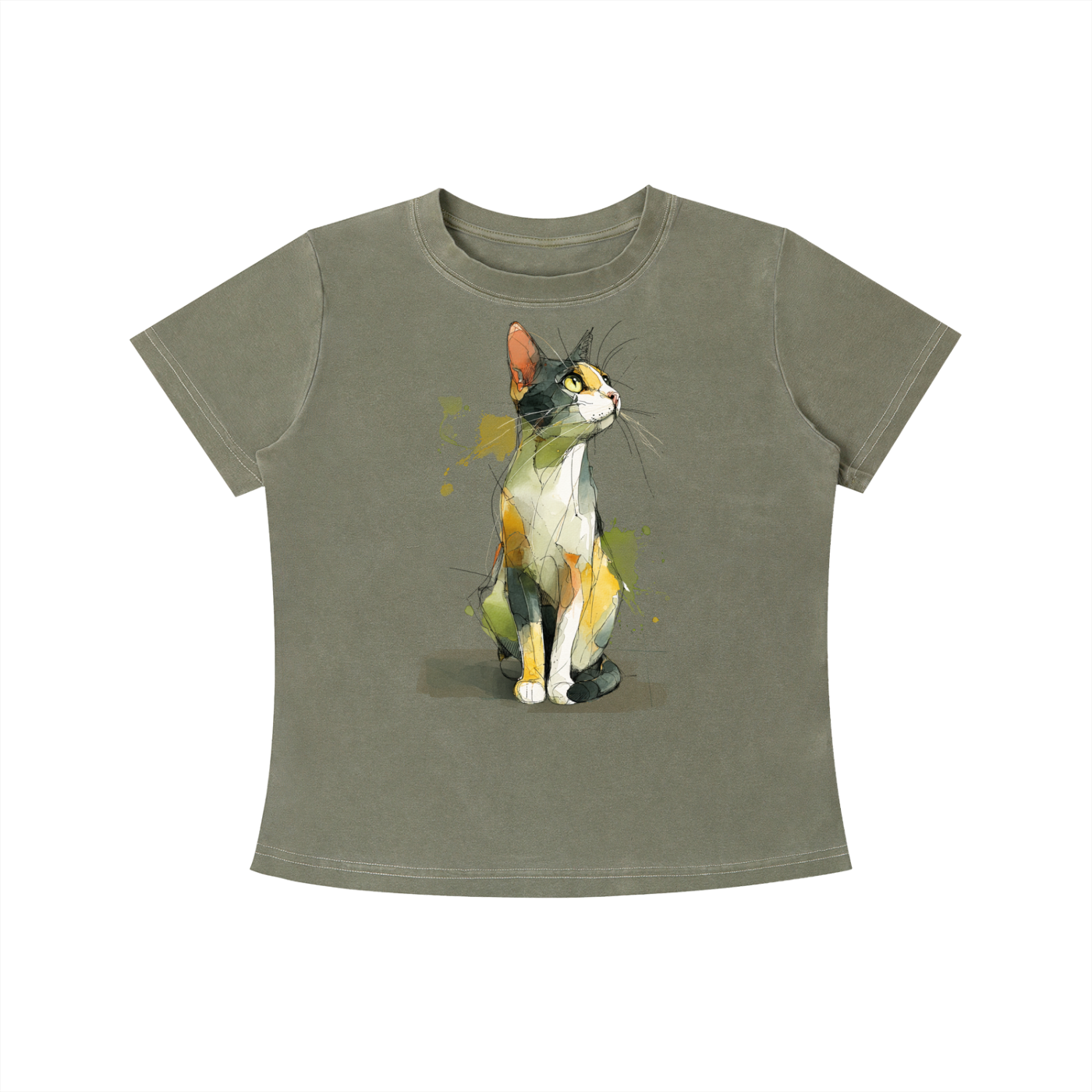 Watercolor Cat Graphic Tee