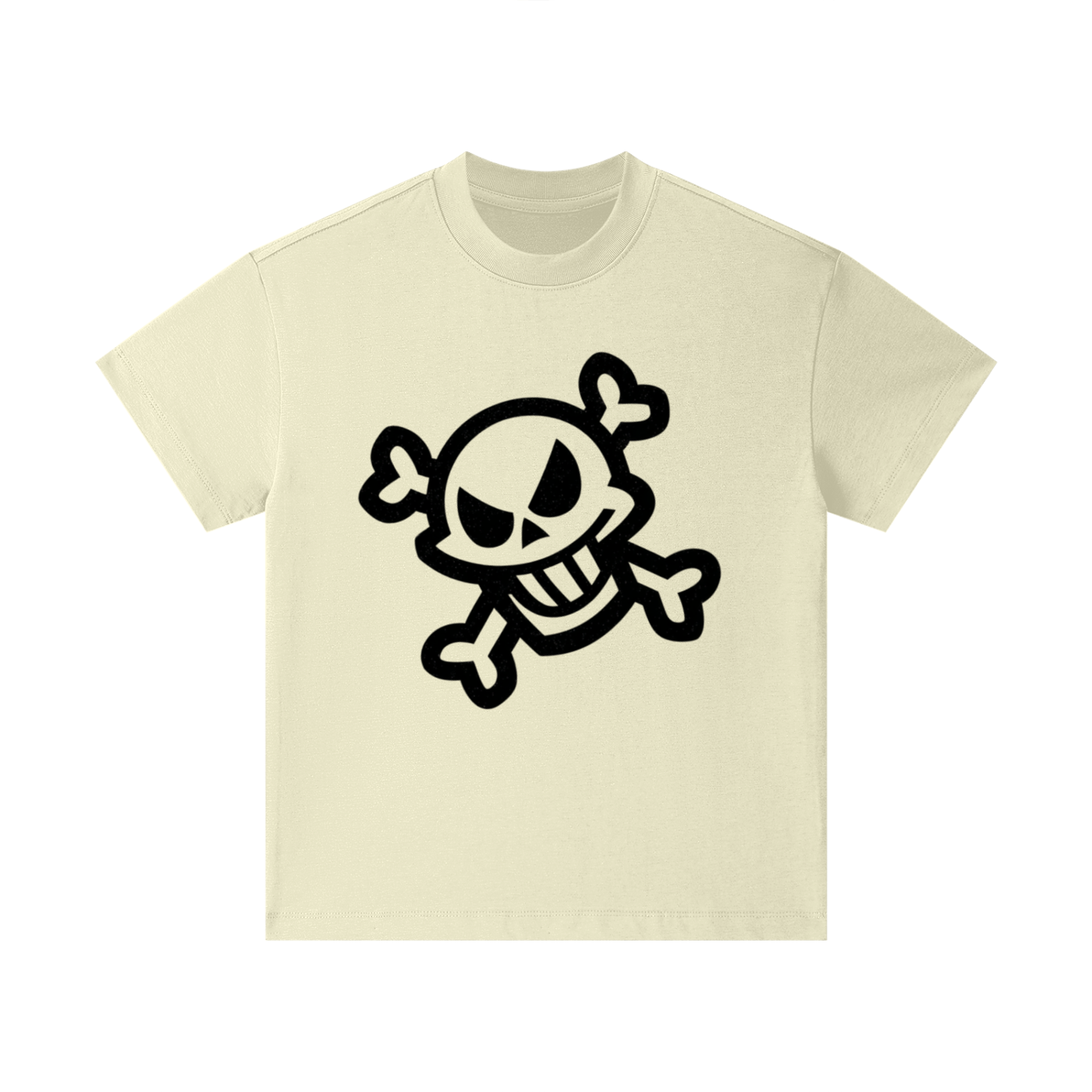 Pirate-inspired skull graphic printed on cotton kids t-shirt