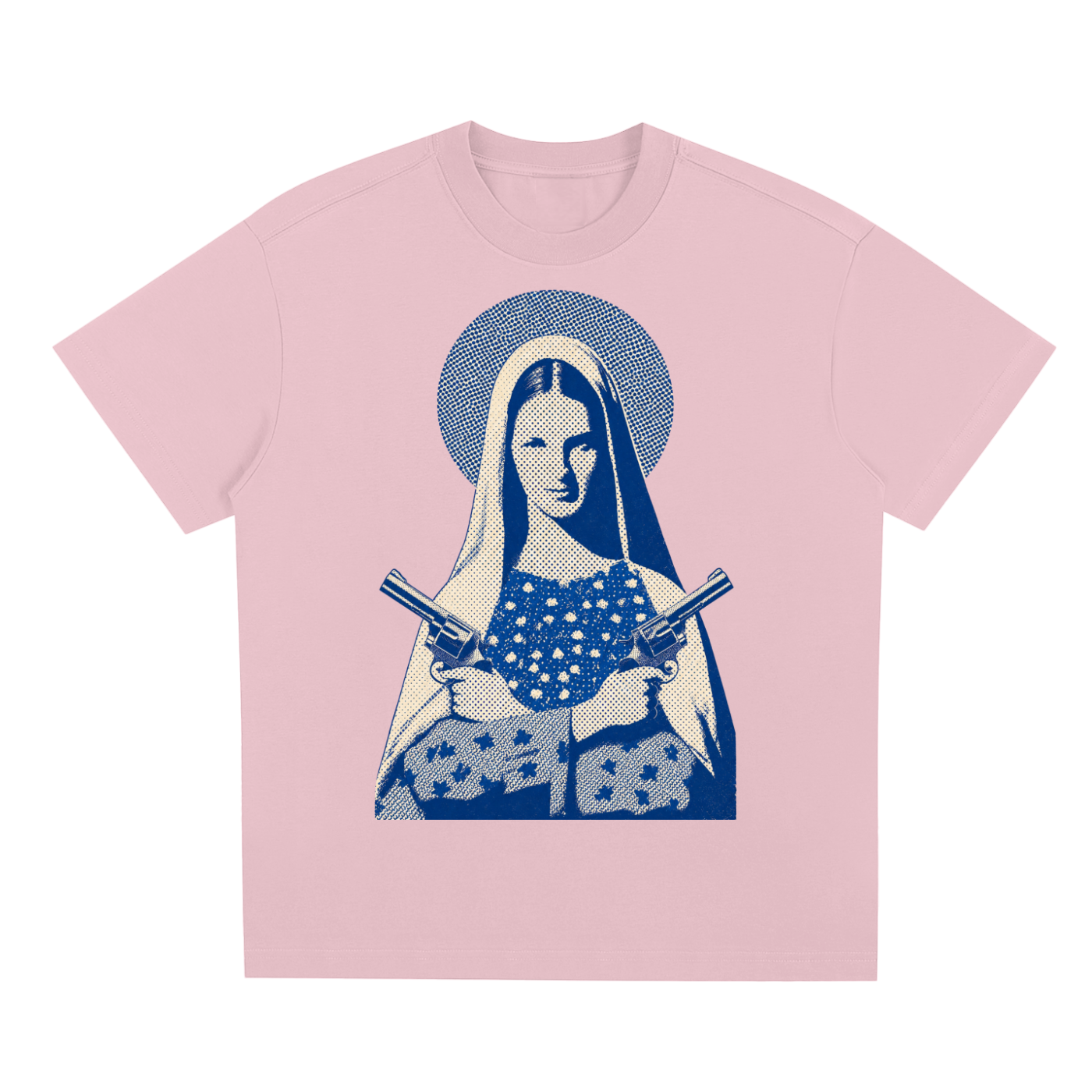 Pink Vintage-inspired graphic t-shirt featuring western artwork blending outlaw spirit with timeless Americana style.