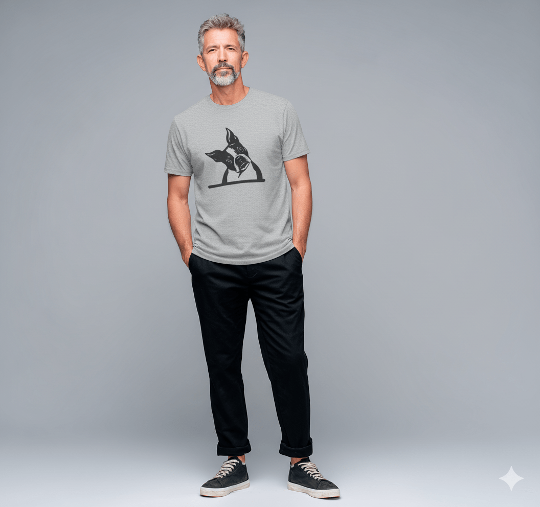 Curious Dog Peek Unisex T-Shirt | Del Lago Greenwich