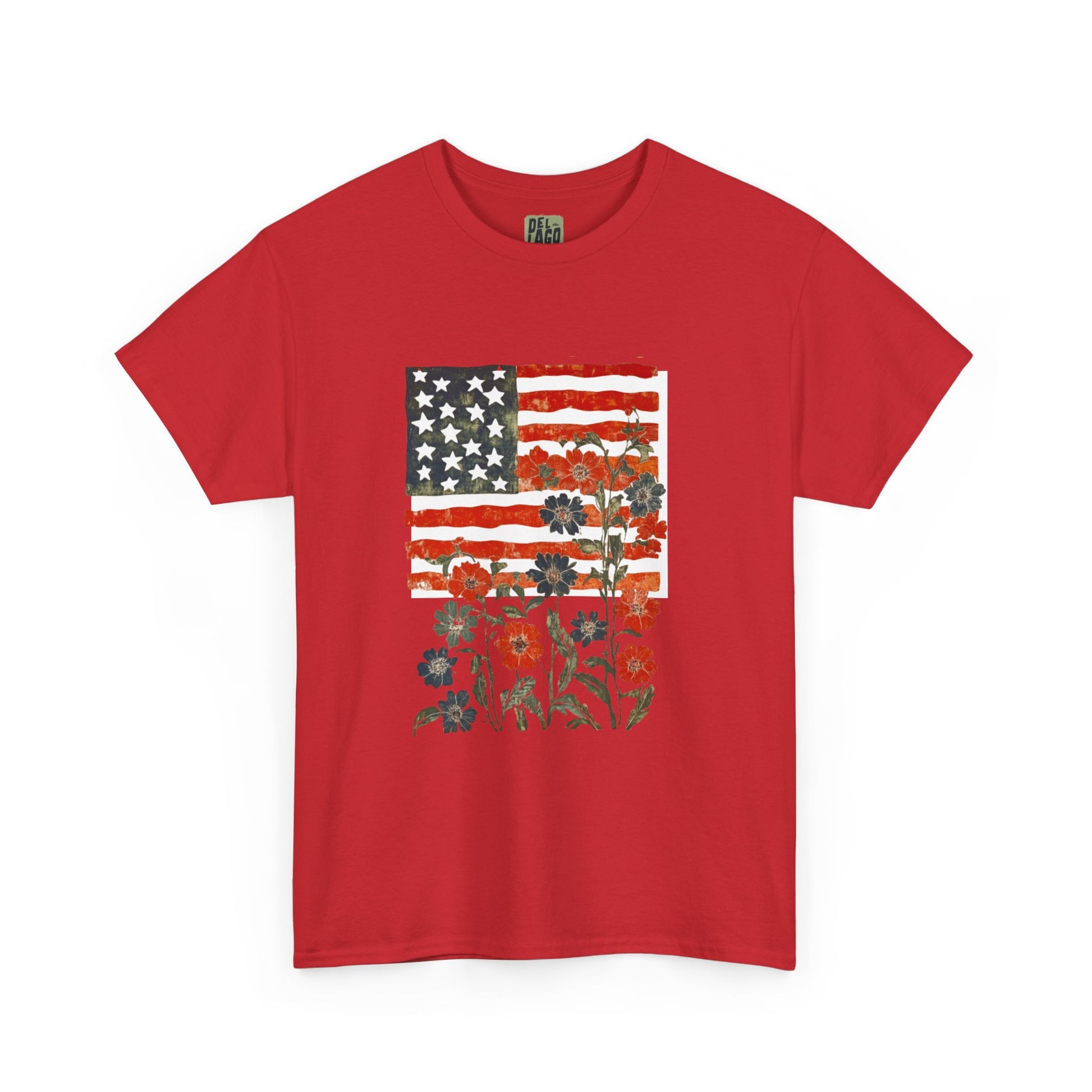Vintage Floral American Flag Tee image 10
