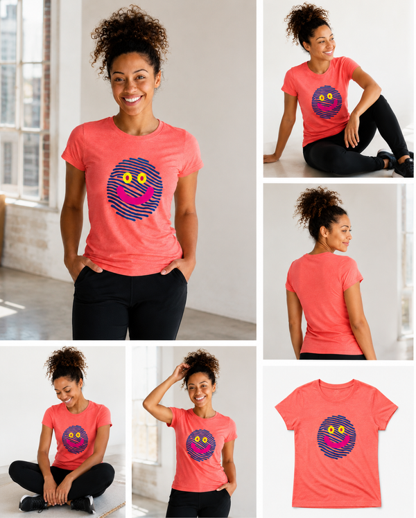 Smile Print Vintage Wash Slim Fit T-shirt