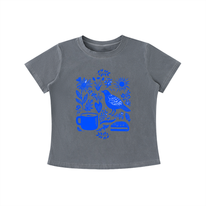 Indigo Morning Garden tee