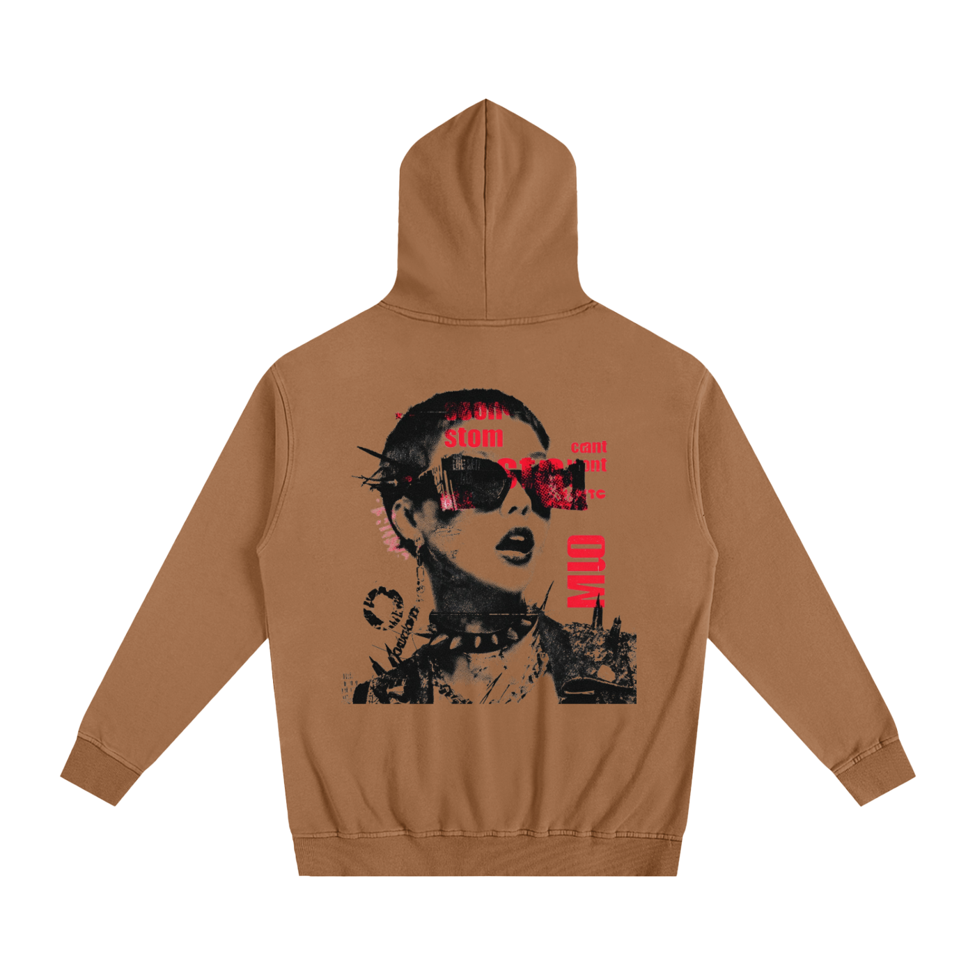 Distressed Portrait Graphic Hoodie