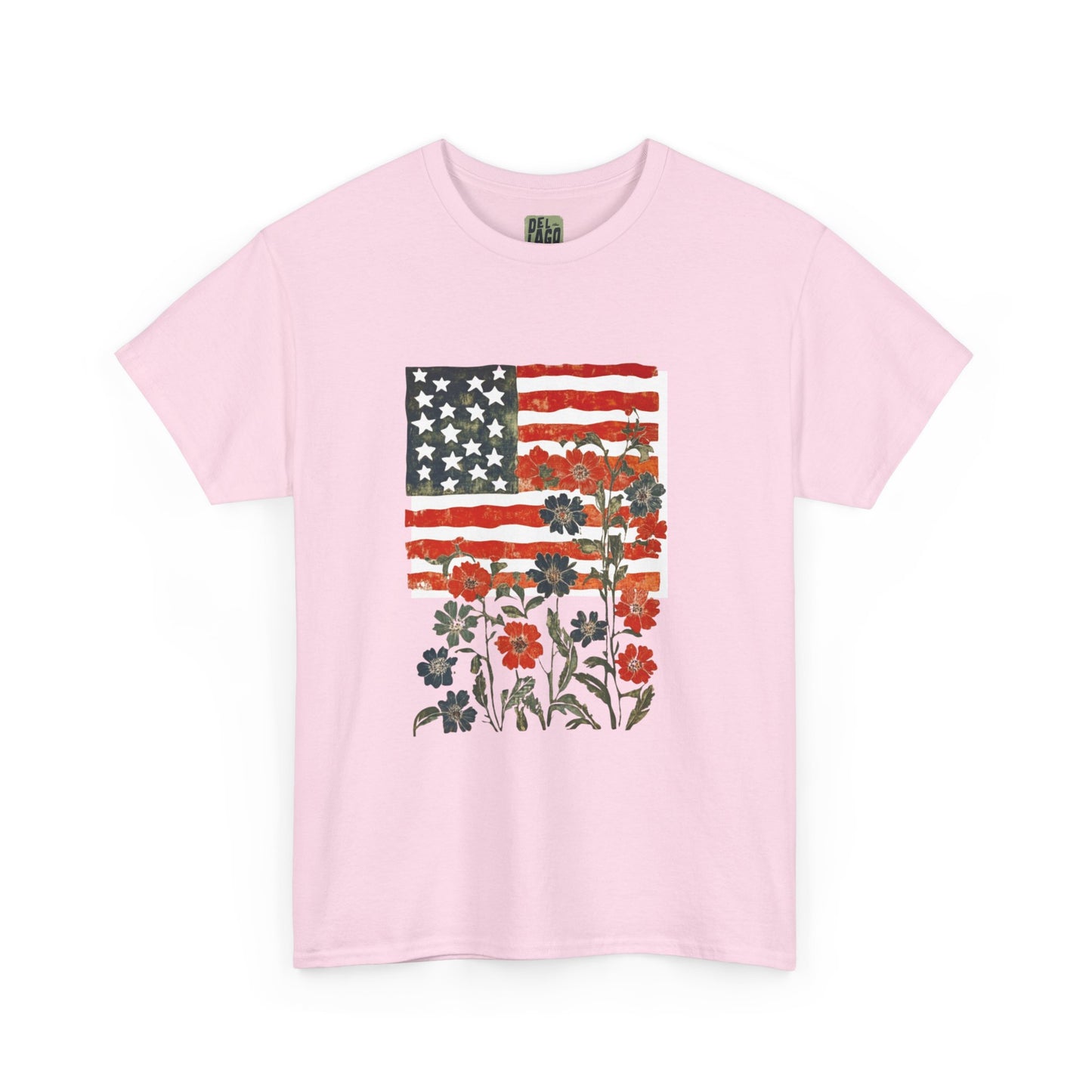Vintage Floral American Flag Tee image 8