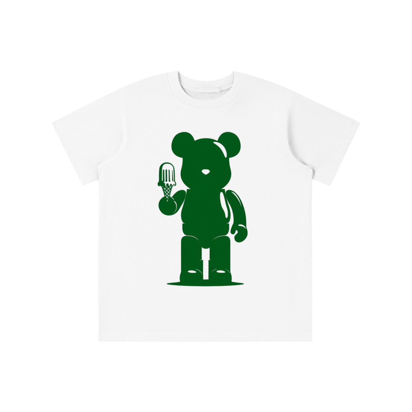 Green Teddy Ice Cream graphic t-shirt featuring playful teddy bear artwork inspired by creativity and fun design.
