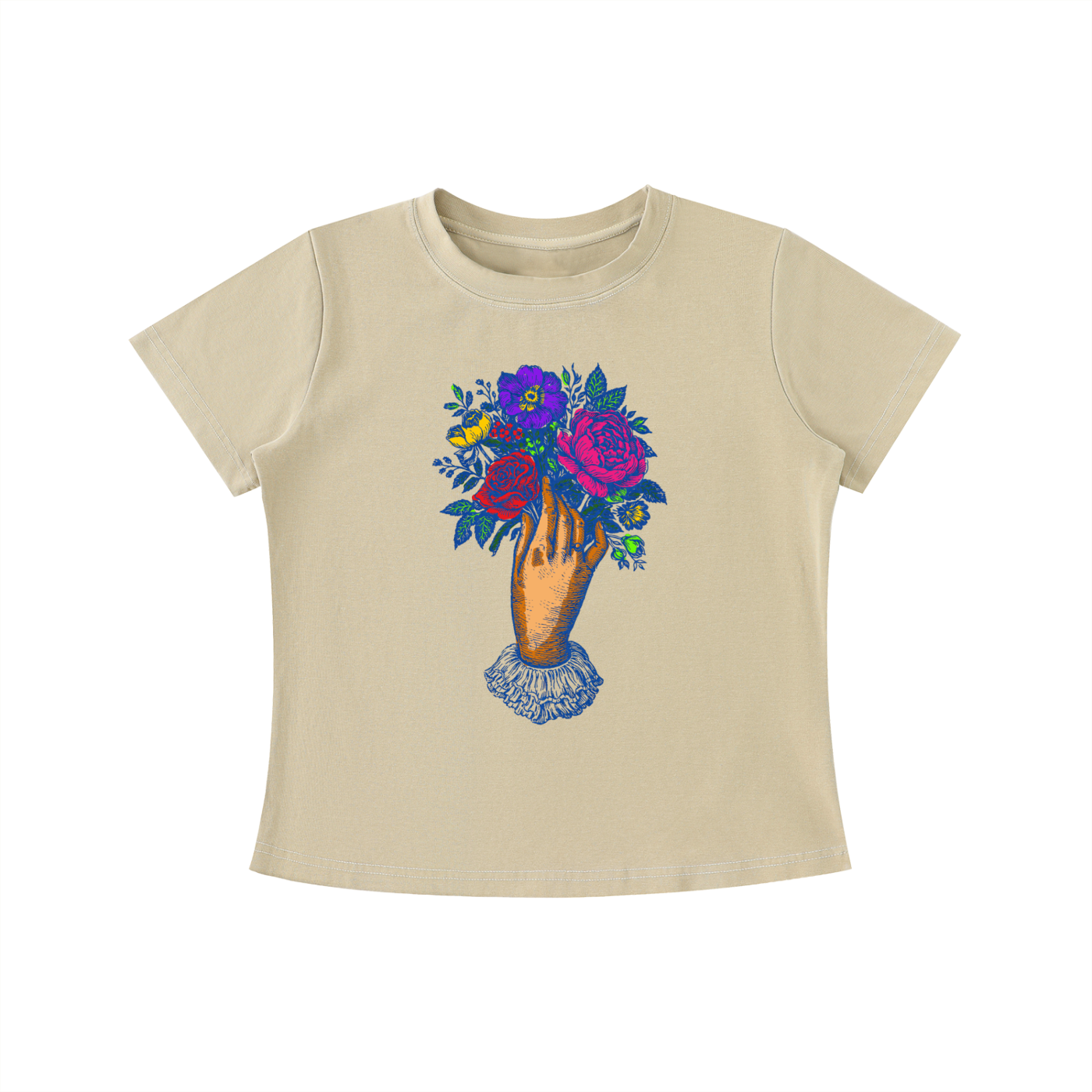 Floral Hand Graphic Slim Fit Tee