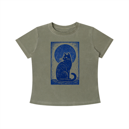 Midnight Cat Indigo Tee
