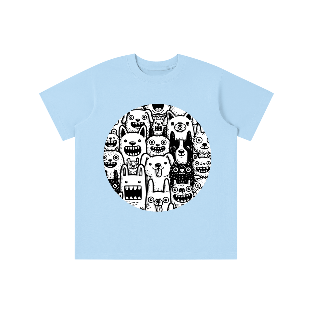 Monster Crowd graphic printed on cotton t-shirt available in multiple colors