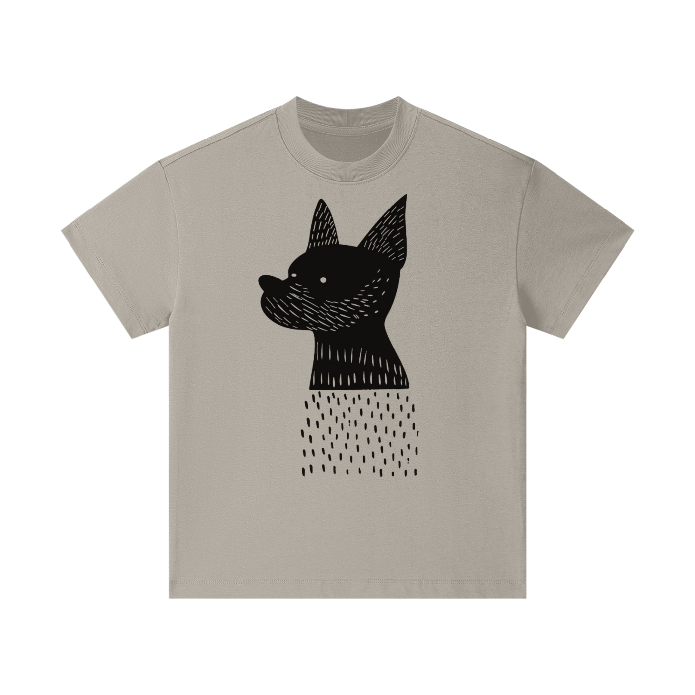 Abstract dog illustration printed on cotton kids t-shirt