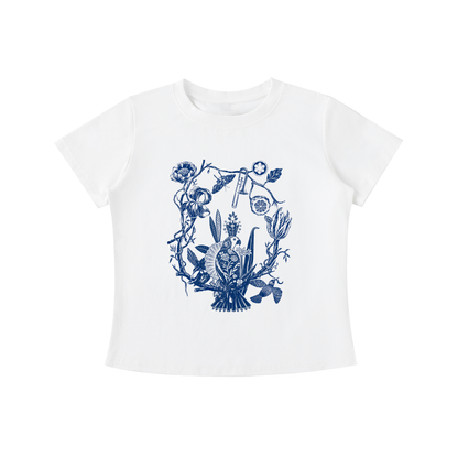 Vintage Bluebird Floral Slim Tee