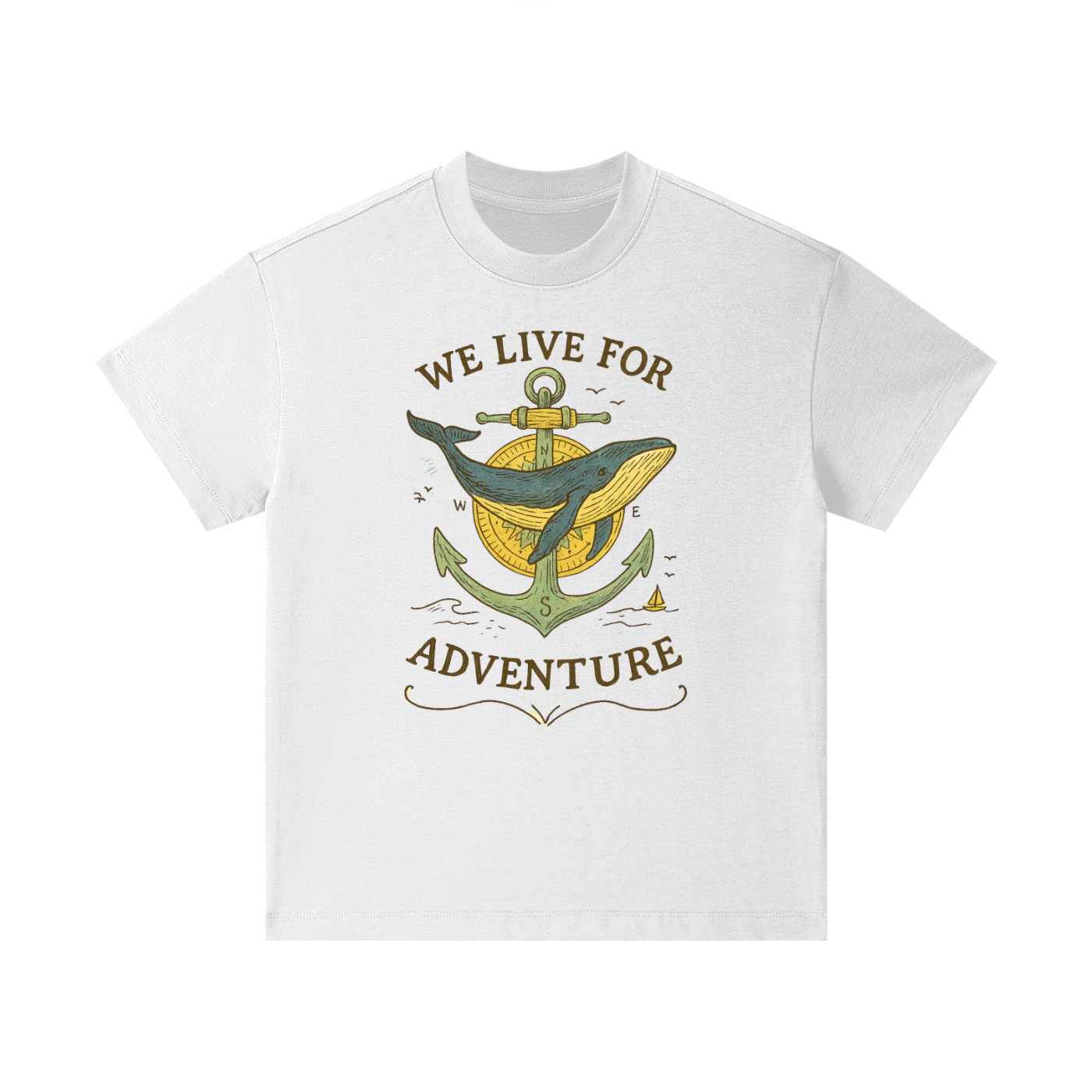 Whale adventure graphic printed on cotton kids t-shirt