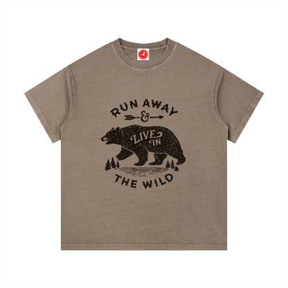 Run Away & Live in the Wild Bear Tee