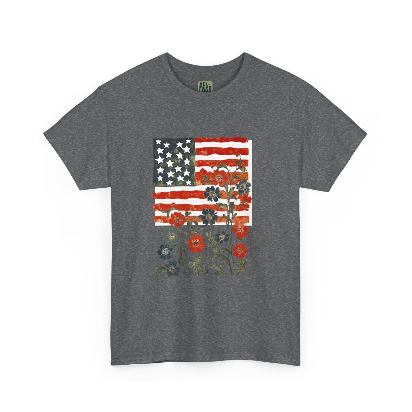 Vintage Floral American Flag Tee image 9