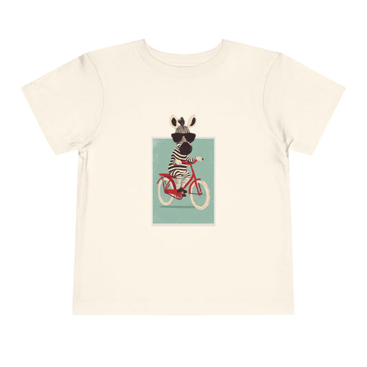 🚴‍♂️🦓 Whimsical Zebra on a Bike Toddler Tee image 0