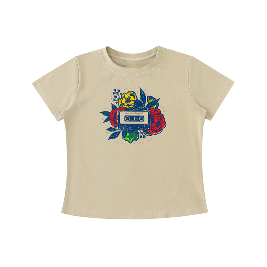 Retro Cassette Floral Graphic Tee