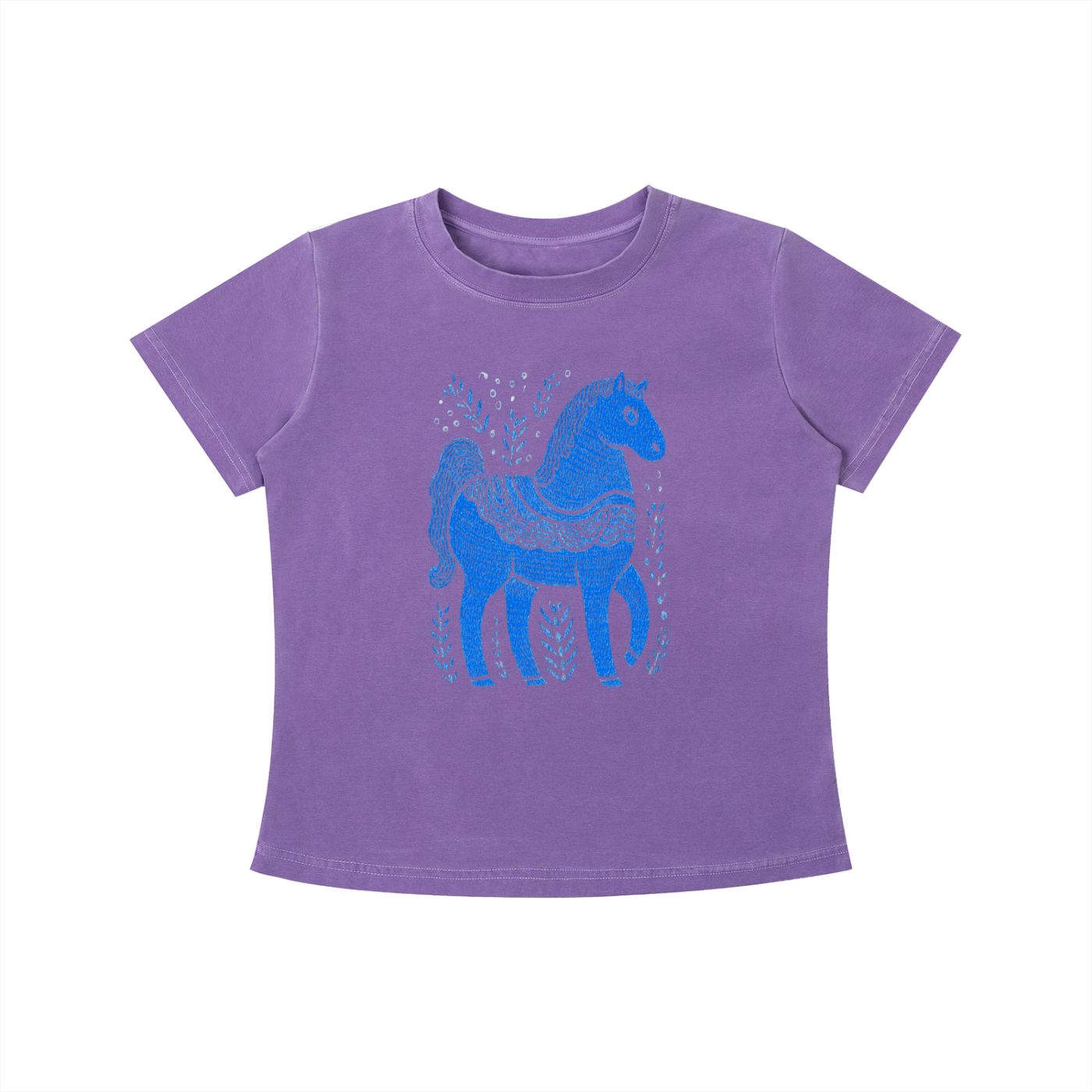 Blue Folk Horse Tee