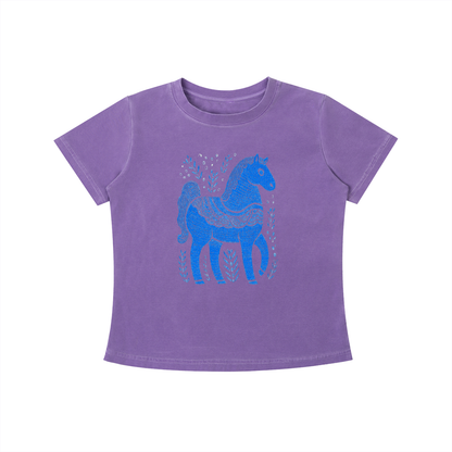 Blue Folk Horse Tee