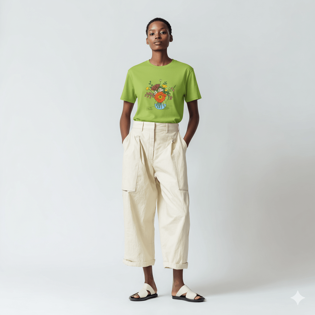 Blooming Vase Floral Teen T-Shirt | Colorful Nature Tee