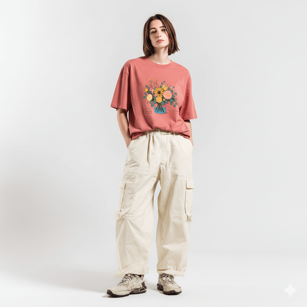 Blooming Bouquet Teen T-Shirt | Retro Floral Art Tee