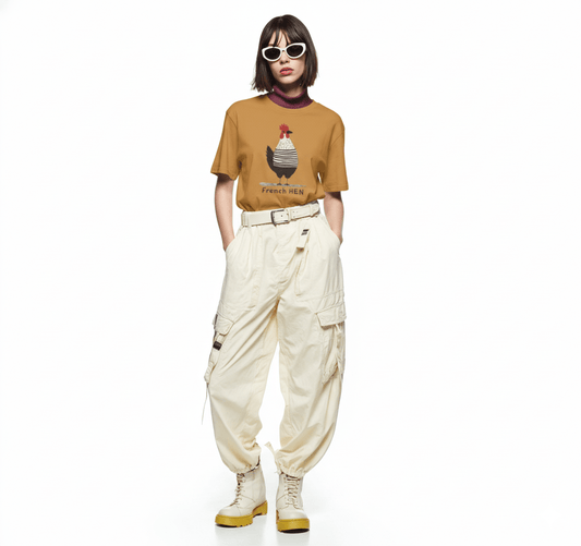 French Hen Teen T-Shirt | Whimsical Farm Art Tee