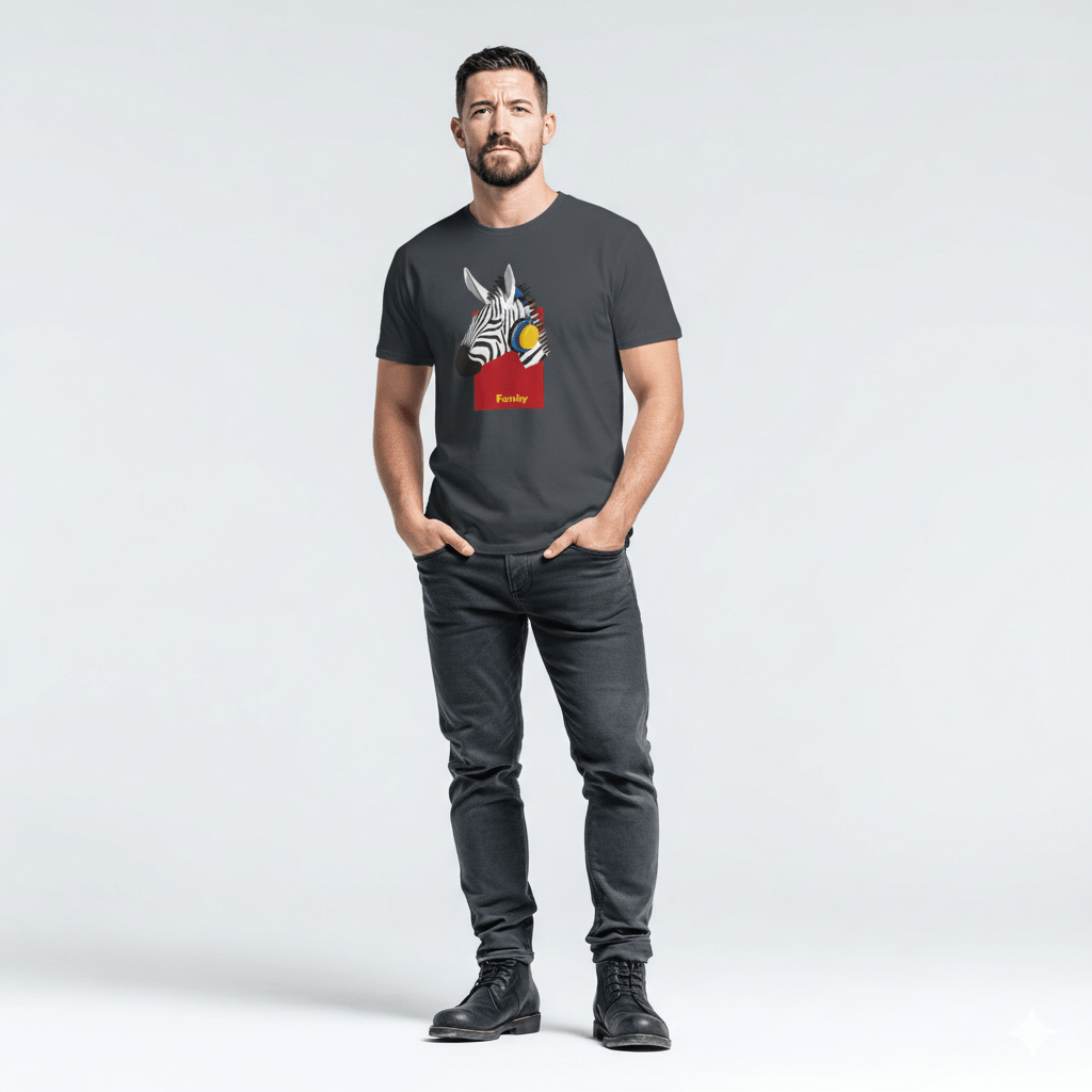 Funky Zebra Unisex T-Shirt | Retro Headphones Art Tee