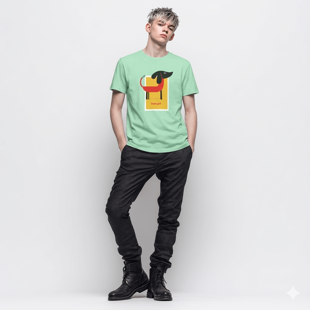 Good Girl Dog Teen T-Shirt | Playful Dog Art Tee