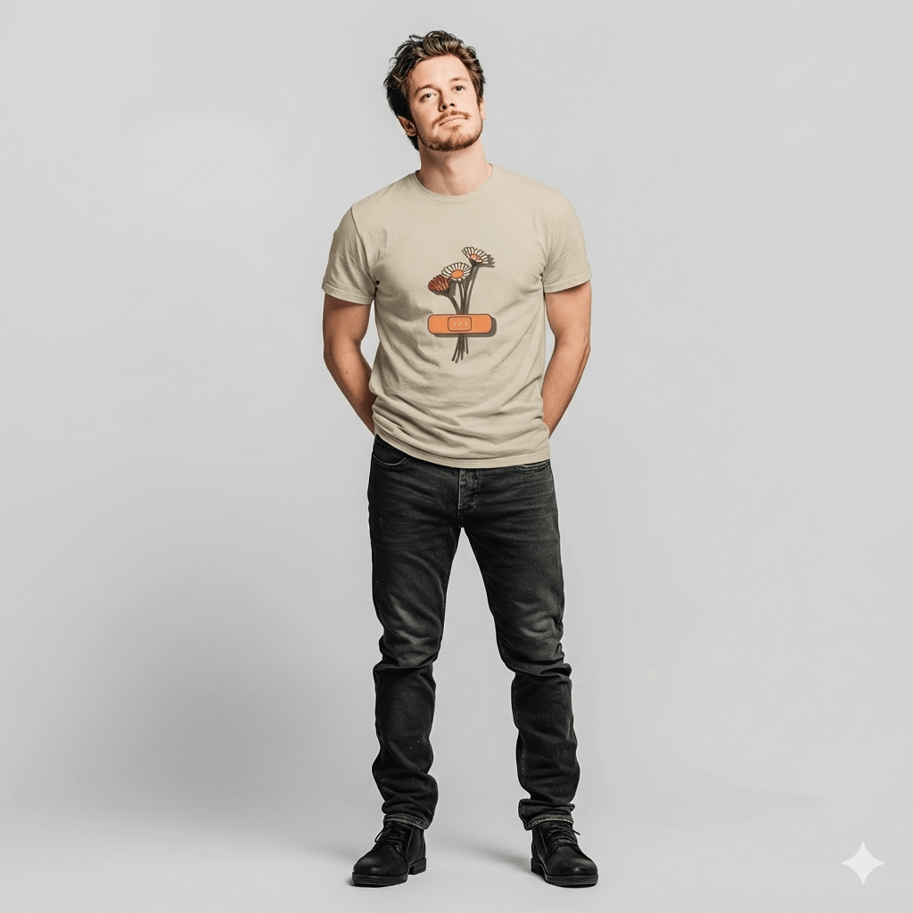 Bandaged Flowers Teen T-Shirt | Soft Symbolic Art Tee