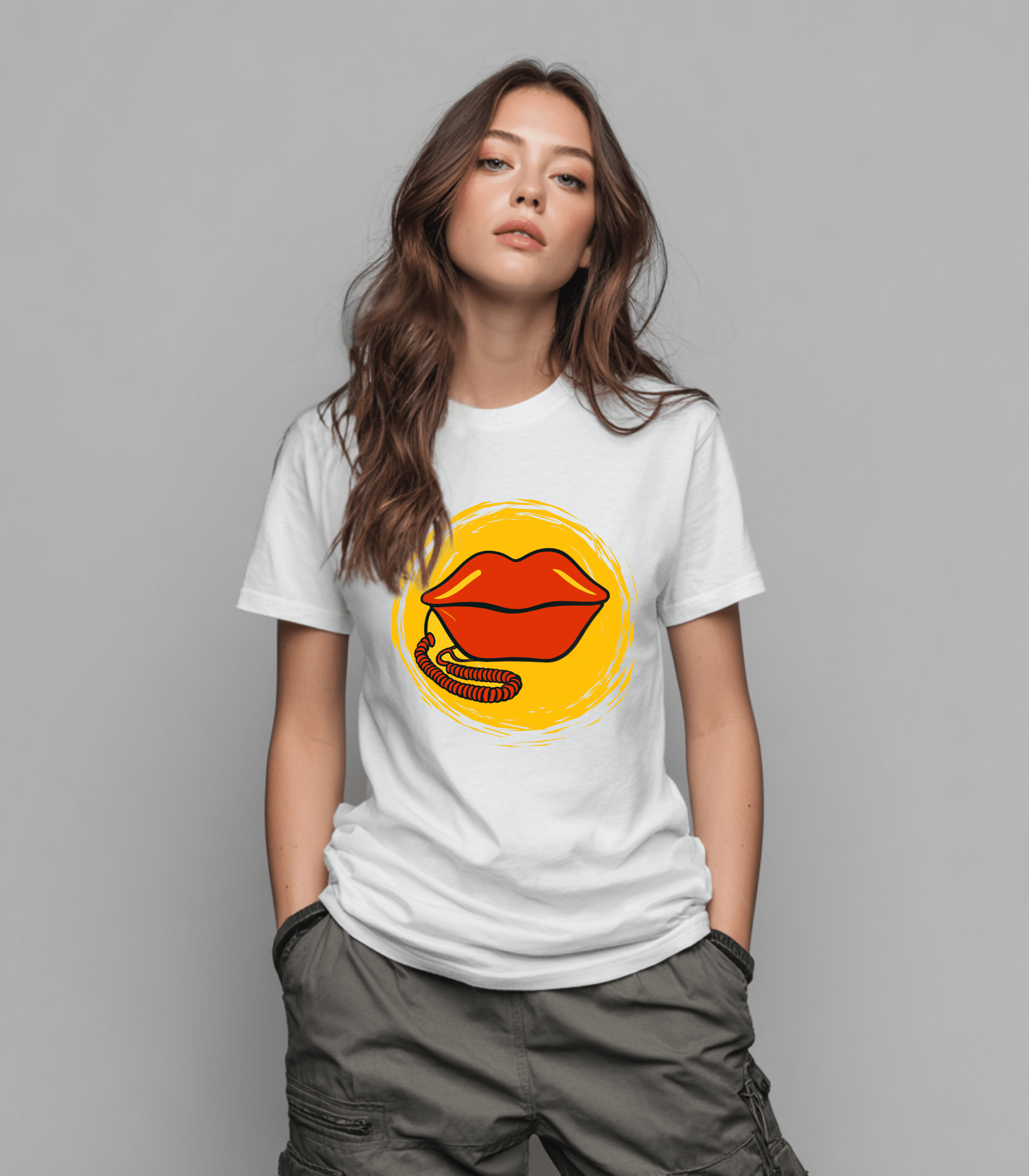 Golden Kiss Teen T-Shirt | Pop Art Lips Graphic Tee