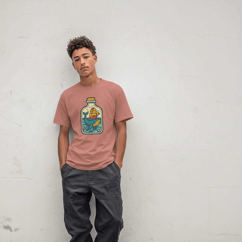 Sail in a Bottle Teen T-Shirt | Ocean Adventure Art Tee