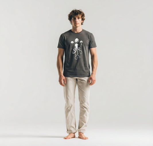 Floating Jellyfish Teen T-Shirt | Ocean Line Art Tee