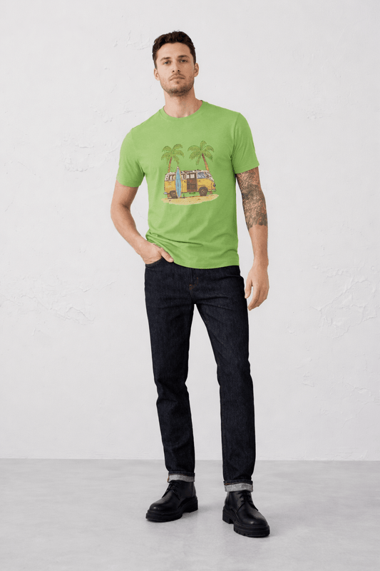 Palm Tree Camper Van Teen T-Shirt Del Lago Greenwich