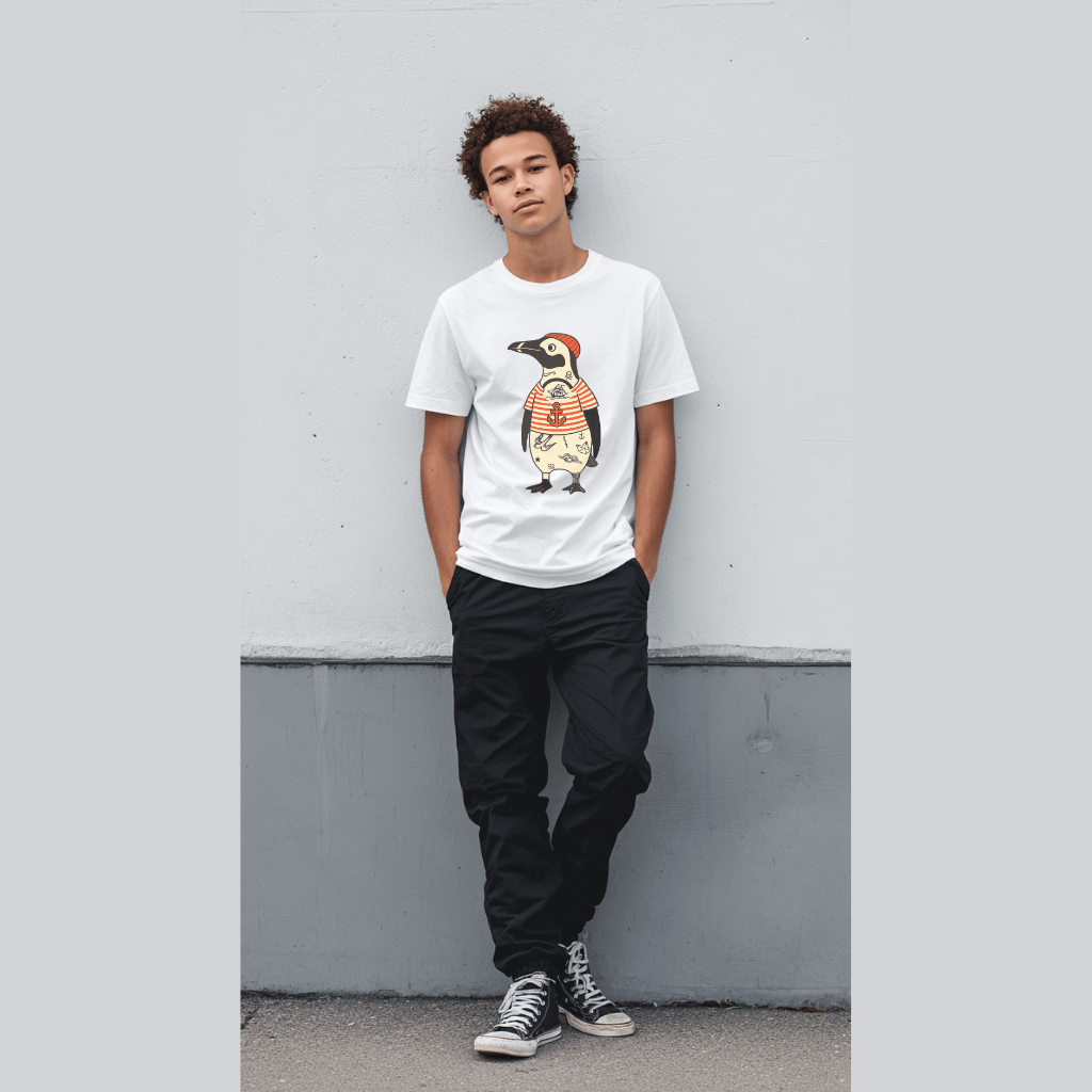 Tattooed Sailor Penguin Teen T-Shirt | Del Lago Greenwich