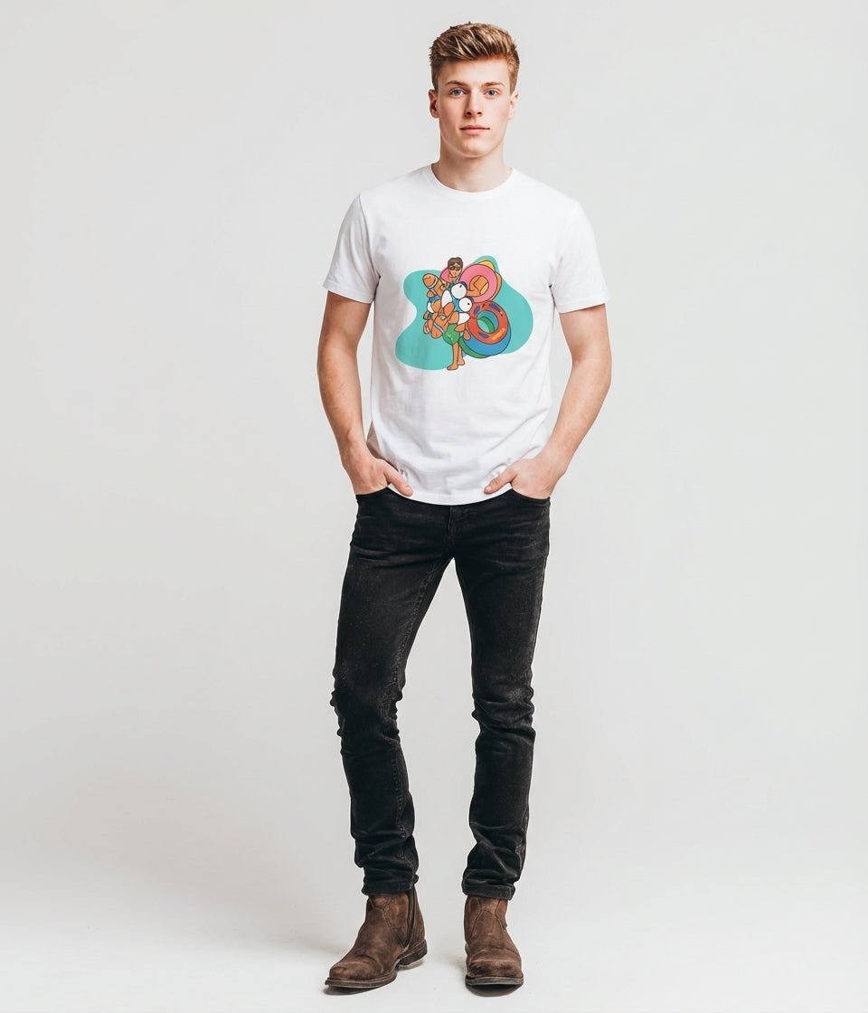 Retro Swirl Skater Teen T-Shirt | Color Pop Art Tee