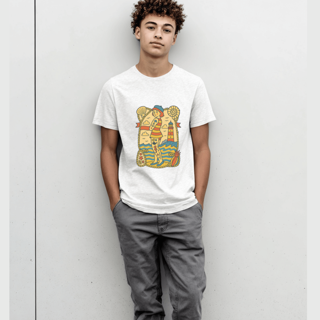 Retro Beach Ocean Lover Teen T-Shirt | Del Lago Greenwich