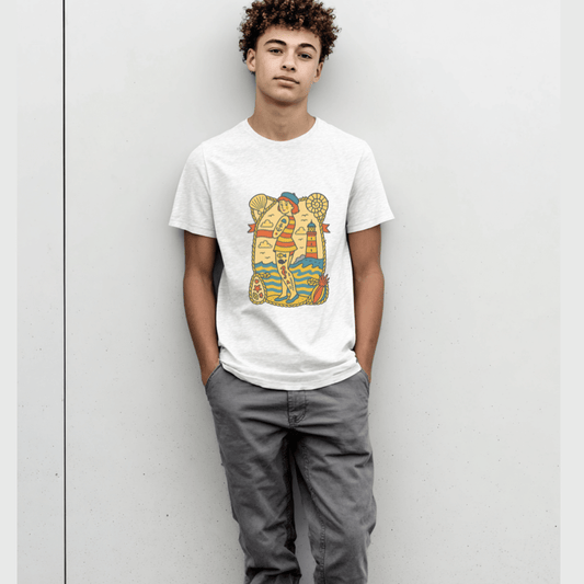 Retro Beach Ocean Lover Teen T-Shirt | Del Lago Greenwich