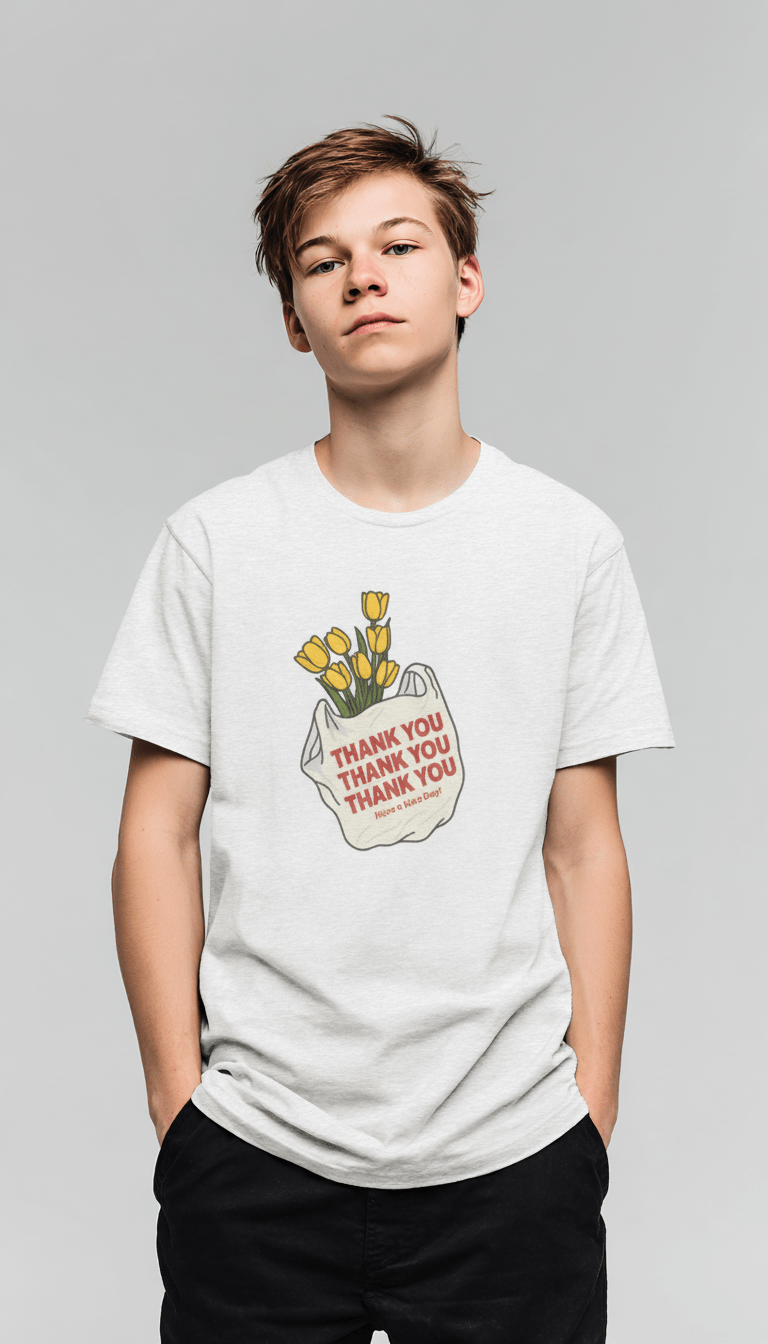 Thank You Tulips – Teen Graphic Tee  graphic Kids clothes Del Lago Greenwich