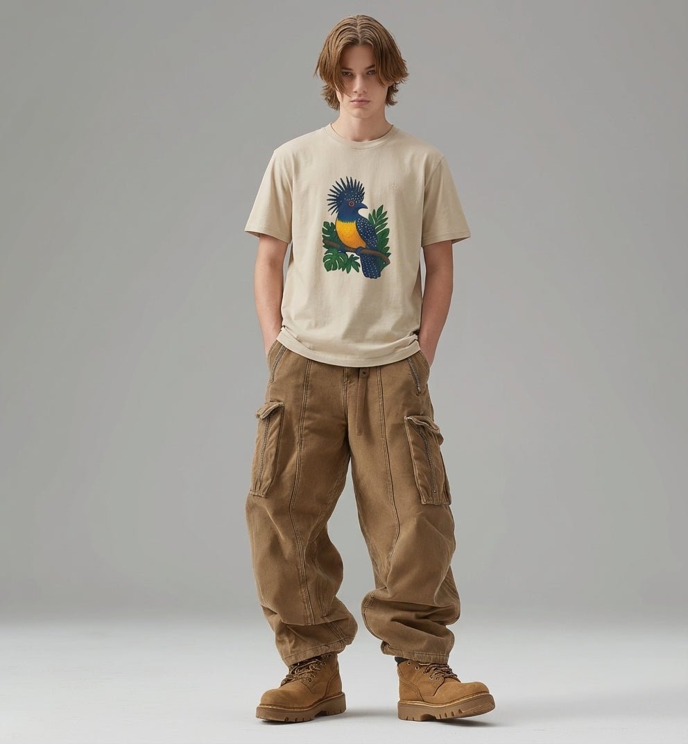 Crested Parrot Teen T-Shirt | Colorful Tropical Bird Tee